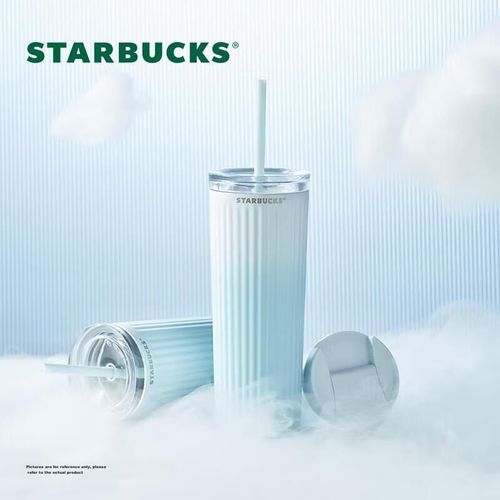 Termo Starbucks 473 ml, acero inoxidable, degradado azul