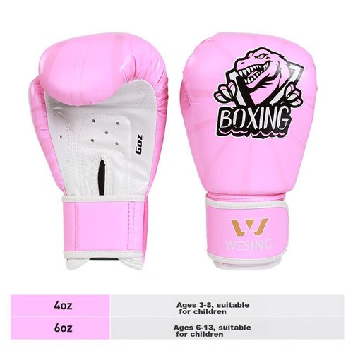 Guantes de Box para niños 4 oz, color rosa y blanco