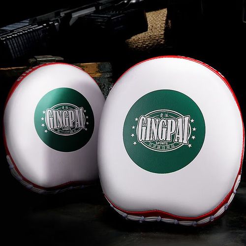 Almohadillas de box para entrenamiento de puños y pies, color blanco y verde