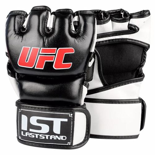 Guantes de Box UFC de medio dedo , Talla M, Color blanco y negro