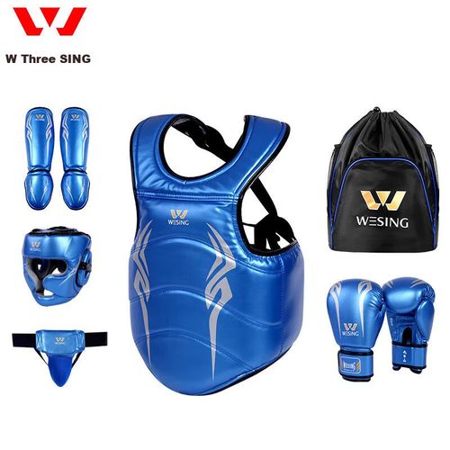 Set de equipo de entrenamiento de boxeo 6 piezas,Talla S,color azul