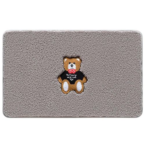 Tapete para baño absorbente de oso 40x60cm gris