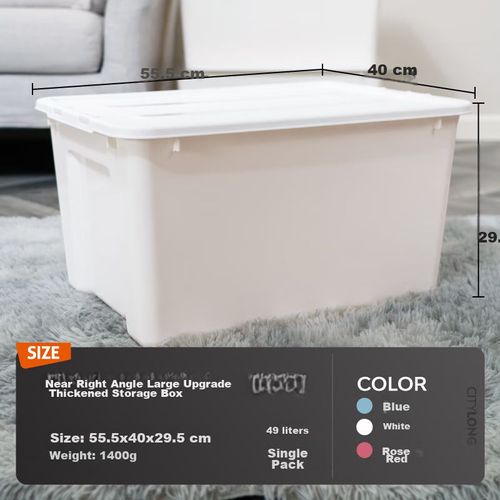 Caja de almacenamiento de plástico 49L blanco