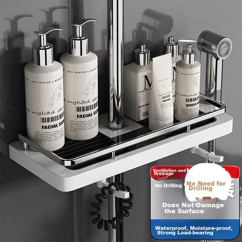 Estante organizador de ducha elevable