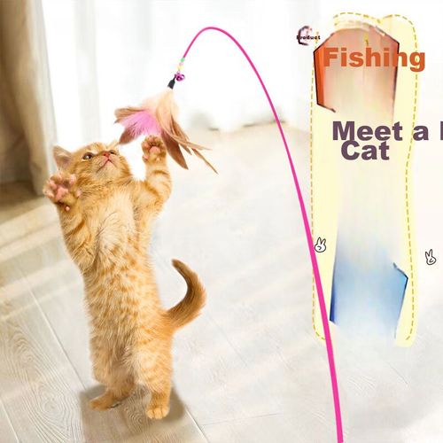 Juguete Gatos  con Plumas