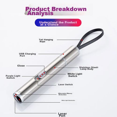 Puntero Laser para Gato Recargable Luz Roja