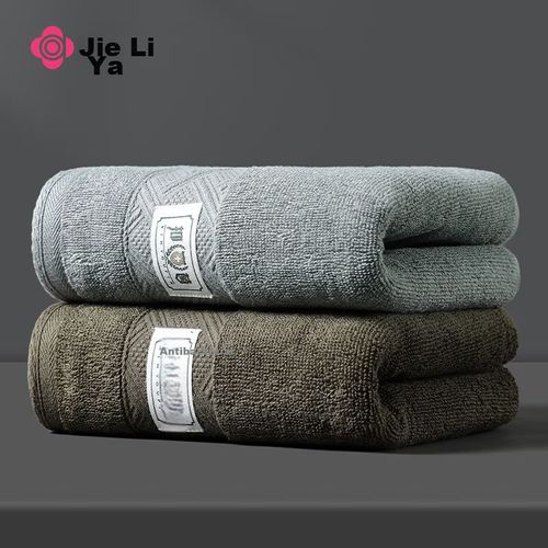 Toalla facial de algodón 2pzas azul y café