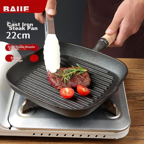 Sartén Grill plano de hierro fundido 38.5cm Baijie