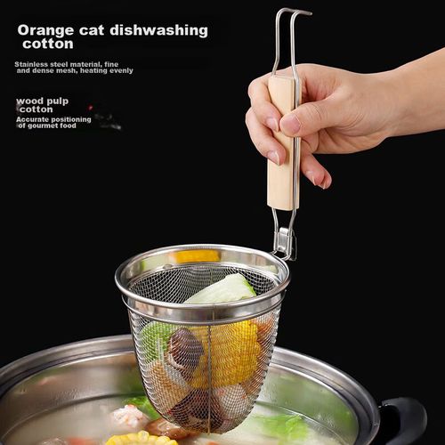 Colador de malla con mango largo 34cm Acero inoxidable