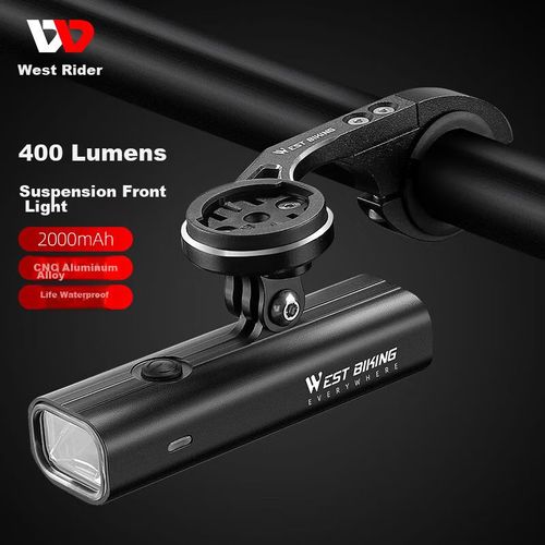 Luz delantera recargable USB 2000mAh 400Lúmenes