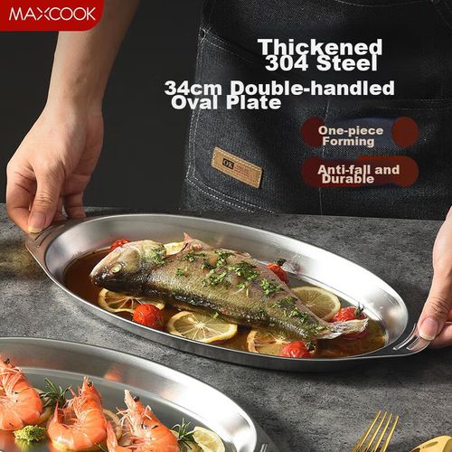 Plato ovalado de acero inoxidable 34cm MAXCOOK