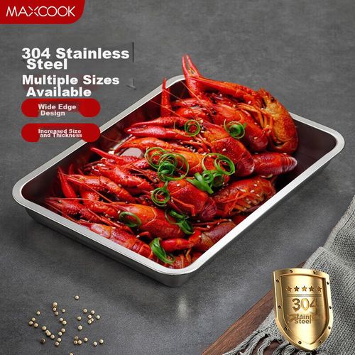 Charola rectangular profunda 27cm Acero inoxidble