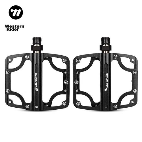 Pedales de bicicleta con 3 rodamientos Negro