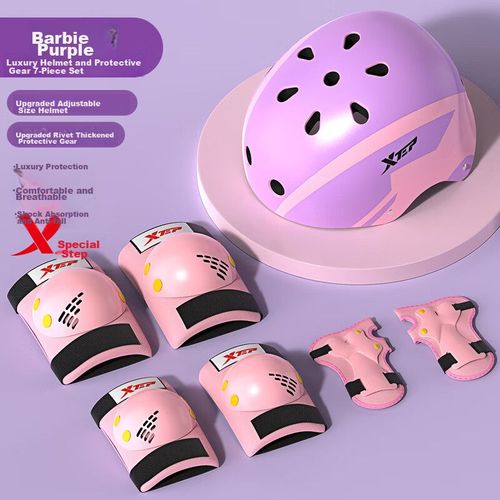 Set de casco y protección infantil Talla S Rosa