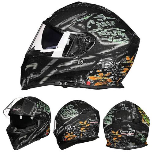 Casco de Moto integral T127 visor doble XXL Negro Mate