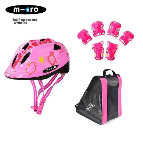 Set de Casco y Protección M-CRO Talla S Rosa
