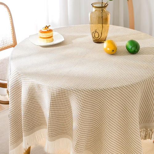Mantel redondo algodón lino