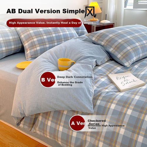 Funda Edredón de cuados 180x220cm Azul 1pza