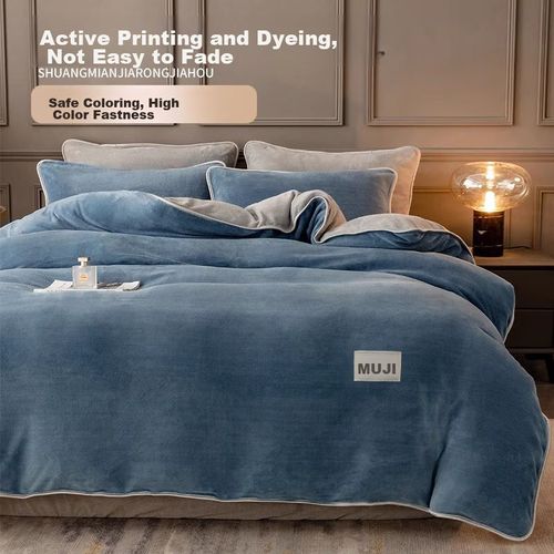 Funda de Edredón Terciopelo 150x200cm Azul 1pza