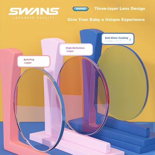 Goggles para natación SWANS SW29 niños antivaho azul y blanco