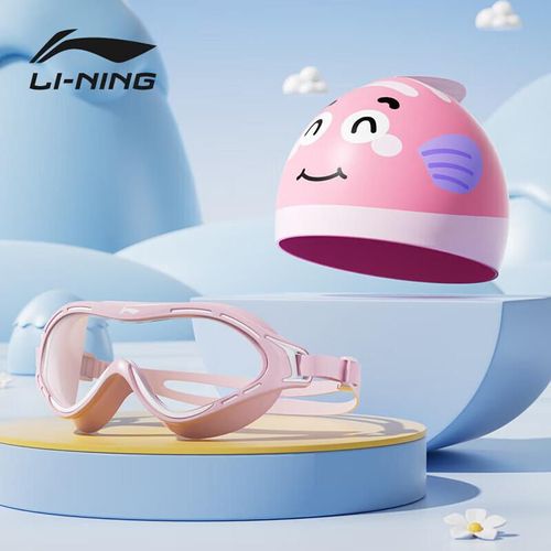 Goggles de natación para niños LI-NING montura grande antivaho rosa para niña