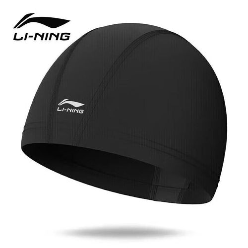 Gorro de natación LI-NING para hombre y mujer tela elástica modelo 151 negro