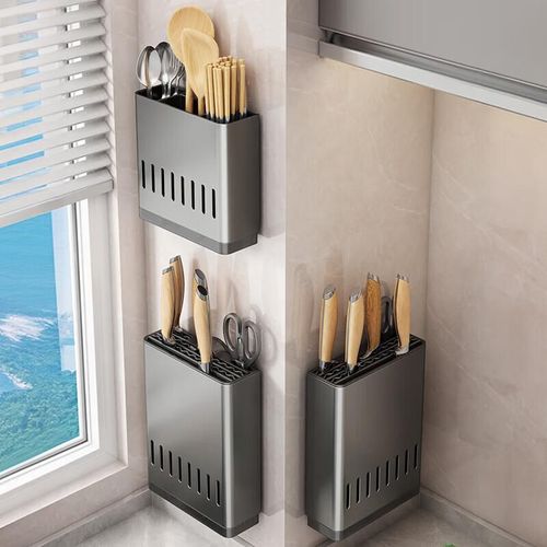 HOMESTORAGE Soporte para cuchillos de pared 219mm x 171mm x 52mm a prueba de óxido