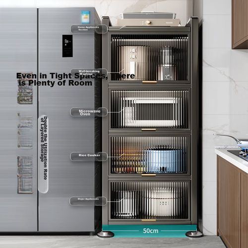 Jia Bang Shou Organizador de Utensilios de Cocina 50 cm Acero al Carbono y Acrílico