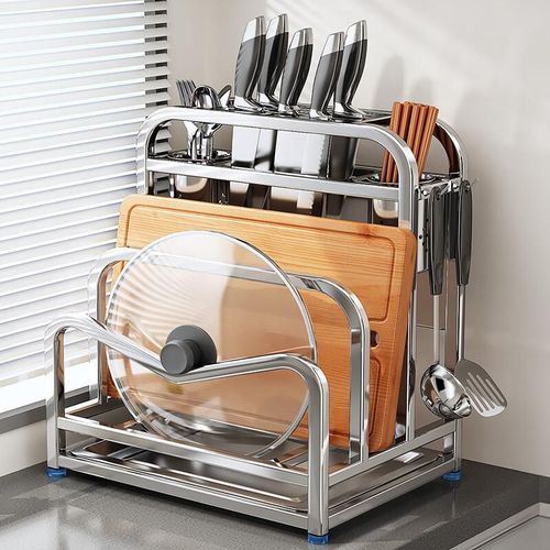 Shuaishi Soporte multifuncional para cuchillos 33.5 x 22 x 37 cm Acero inoxidable