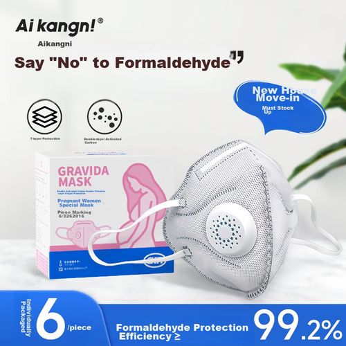 Cubrebocas Aikangni Gravida Carbón Activado Paquete 6 Unisex