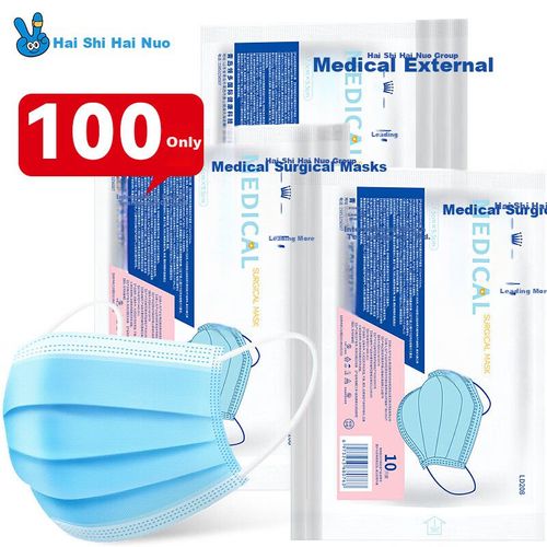 Cubrebocas Hai Shi Hai Nuo Quirúrgico Azul Desechable Unisex