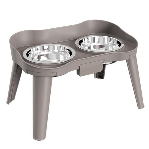 SUPER DESIGN Plato Elevado para Mascotas, Acero Inoxidable, Tamaño Mediano