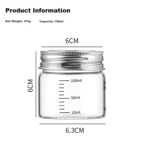 Recipiente Sellado Baijie 100 Ml Acero Inoxidable Y Vidrio Borosilicato