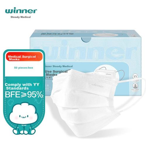 Cubrebocas Winner Quirúrgico Blanco 50 Piezas Unisex