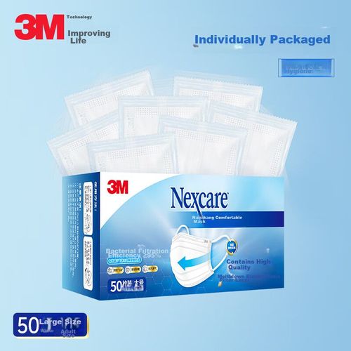 Cubrebocas 3M 9513 Blanco 3 Capas Adulto Unisex