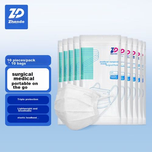 Cubrebocas Zhende Quirúrgico Blanco Desechable Unisex