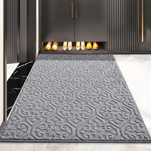 Tapete Da Jiang 61X92 Cm Gris Oscuro Fibra De Propileno Antideslizante