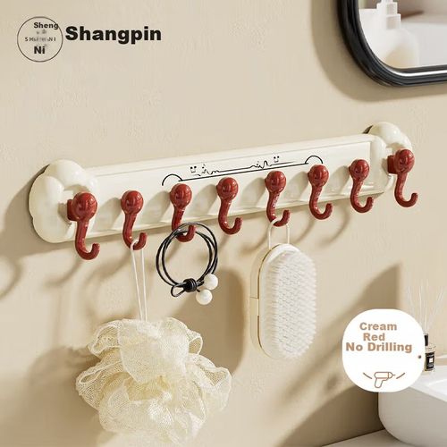 Toallero Shengnishangpin Tándem Crema Con Flores Rojas