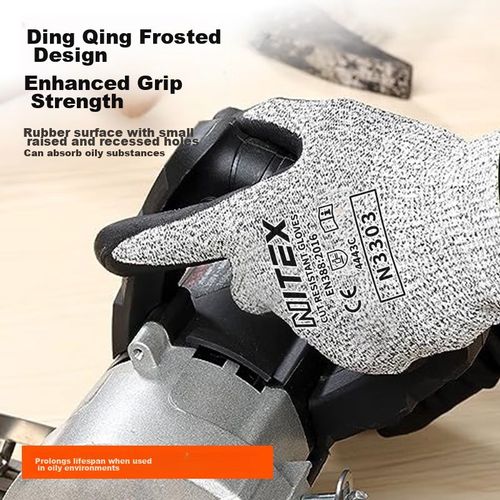 Guantes SHENGLI anticorte nivel 5 doble recubrimiento gris talla L Unisex