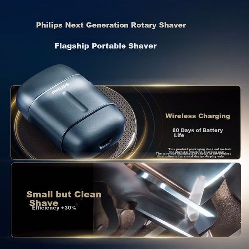 Afeitadora Philips Rotary Guard Pebble Pro Azul Noche Recargable