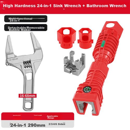 Llave Para Fregadero Delixi Ixit30 24 Pulgadas Rojo Multifuncional
