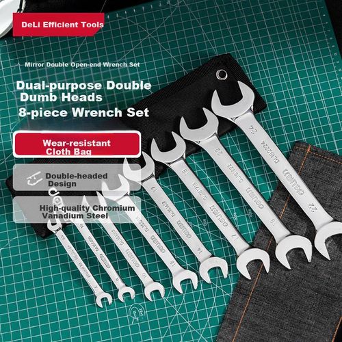 Juego De Llaves De Boca Deli Dl162224 5.5-24 Mm Acero Pulido 8 Piezas