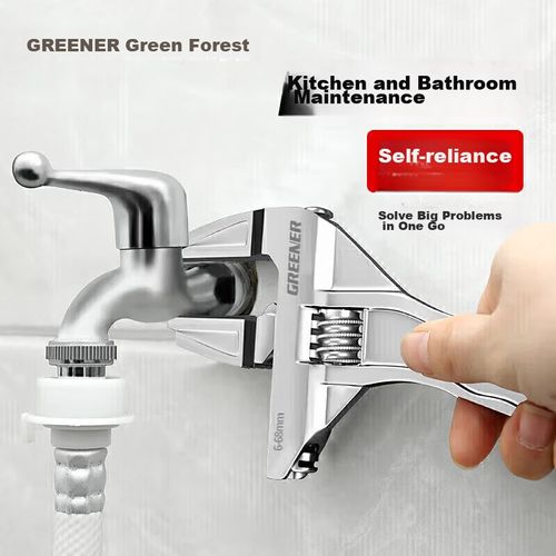 Llave Ajustable Greener 6-68 Mm Mango Corto Aluminio Para Plomería