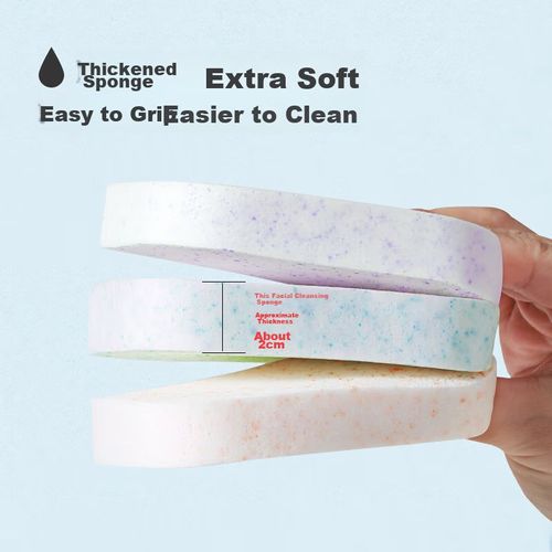 Esponja Facial Uplus Extra Grande Paquete 3 Piezas Colores Variados