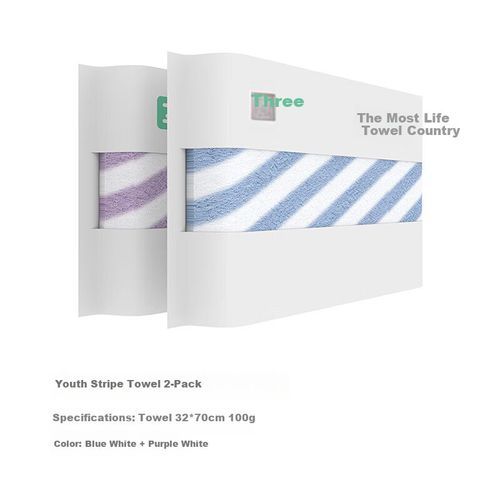Toalla Mizenghuo 2Pzas Algodón 100% Rayas Baño Y Rostro