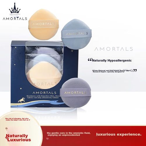Set Esponjas De Maquillaje Amortals Nebula Terciopelo Perlado 3 Piezas