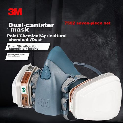 Mascarilla De Gas 3M 7502 Silicona Con Kit 6001