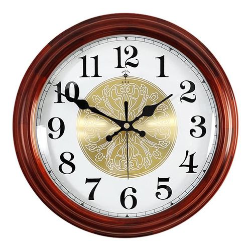 Reloj De Pared Polaris 9065 Madera Maciza Carátula Metálica