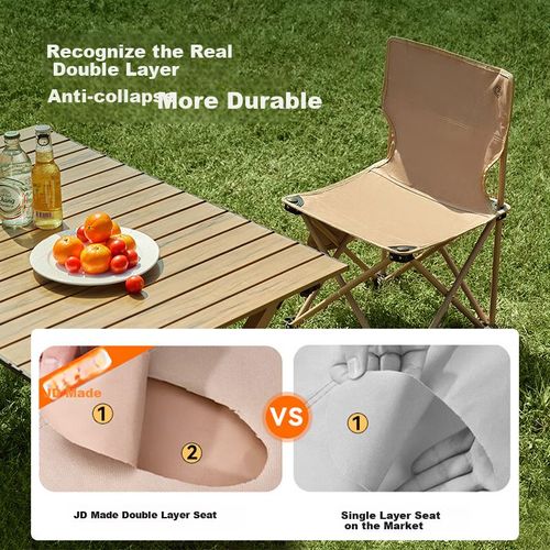 Silla plegable JD tela oxford arena tamaño grande para camping y exteriores