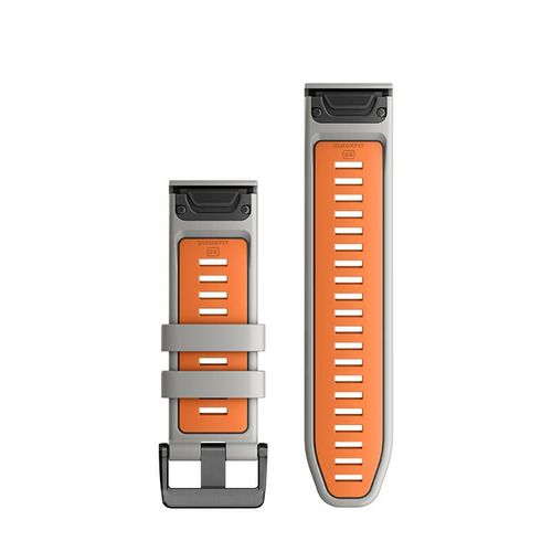 Correa Garmin Silicona Doble Color Gris Naranja 26 mm Unisex